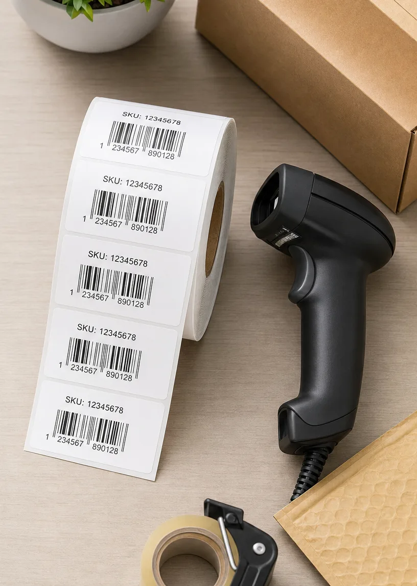 Barcode and thermal label example