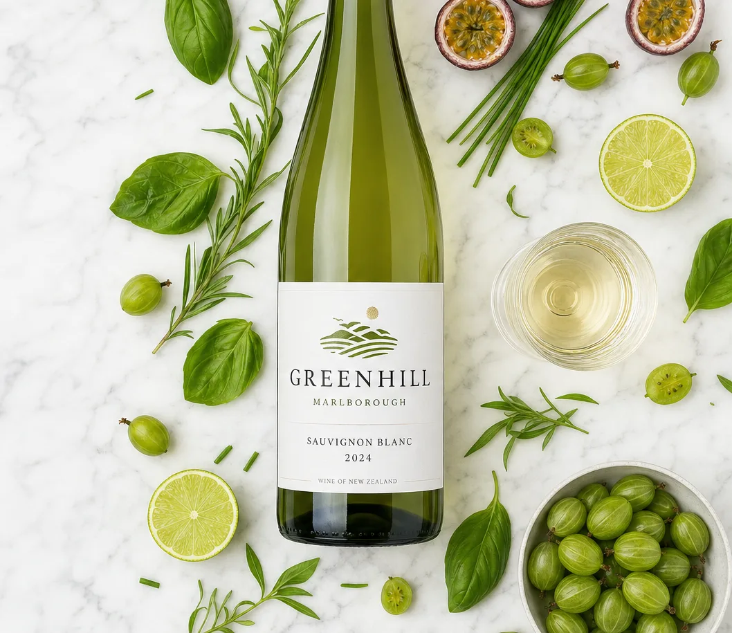 Wine and spirits label example